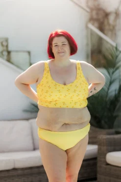 Mid Waist bikinitruse - Gul