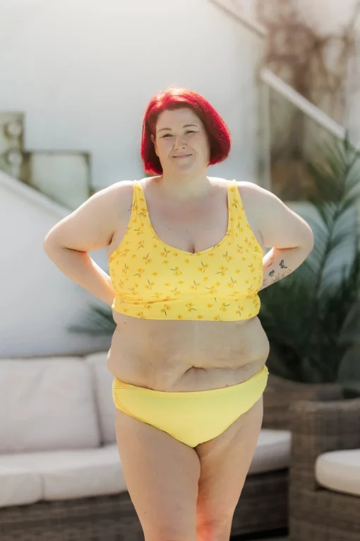 Mid Waist bikinitruse - Gul