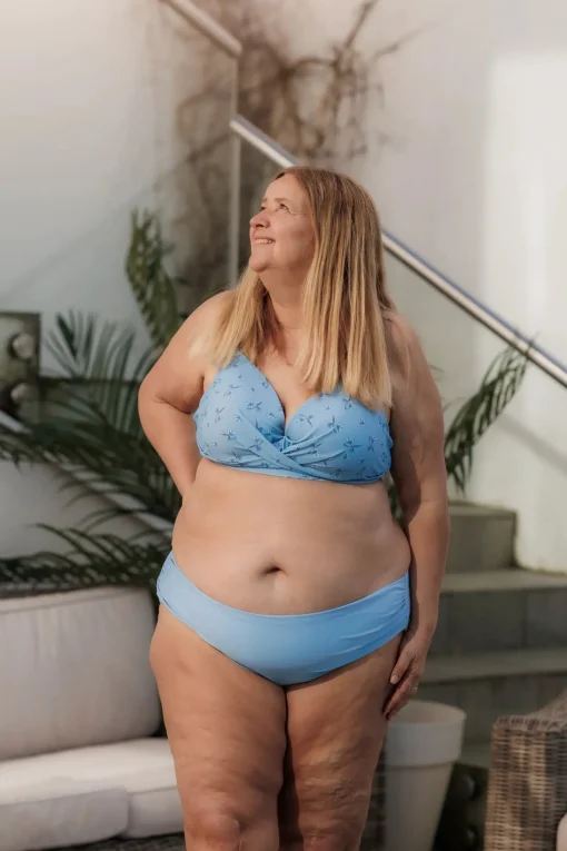Mid Waist bikinitruse - Lyseblå