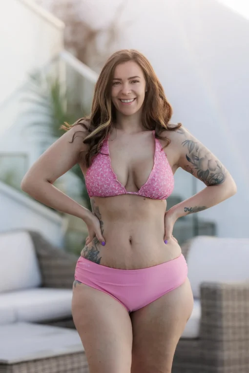 Mid Waist bikinitruse - Lyserosa