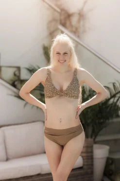 Mid Waist bikinitruse - Mørk beige
