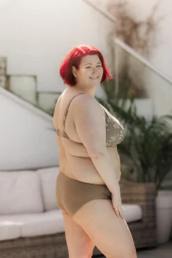 Mid Waist bikinitruse - Mørk beige
