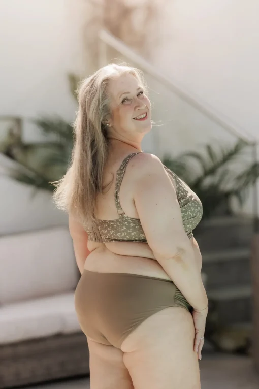 Mid Waist bikinitruse - Mørk beige