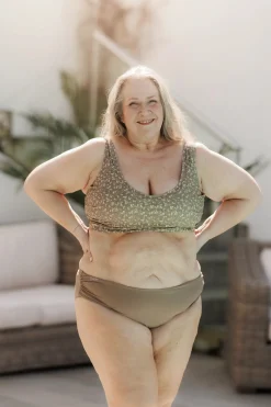Mid Waist bikinitruse - Mørk beige