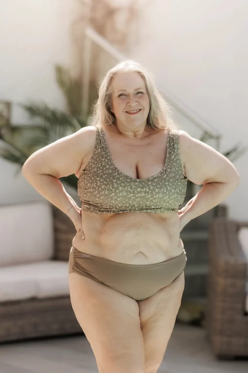 Mid Waist bikinitruse - Mørk beige
