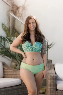 Mid Waist bikinitruse - Pastellgrønn