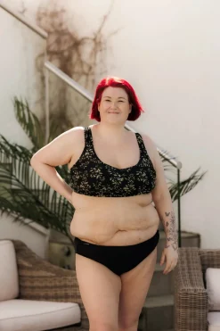 Mid Waist bikinitruse - Svart