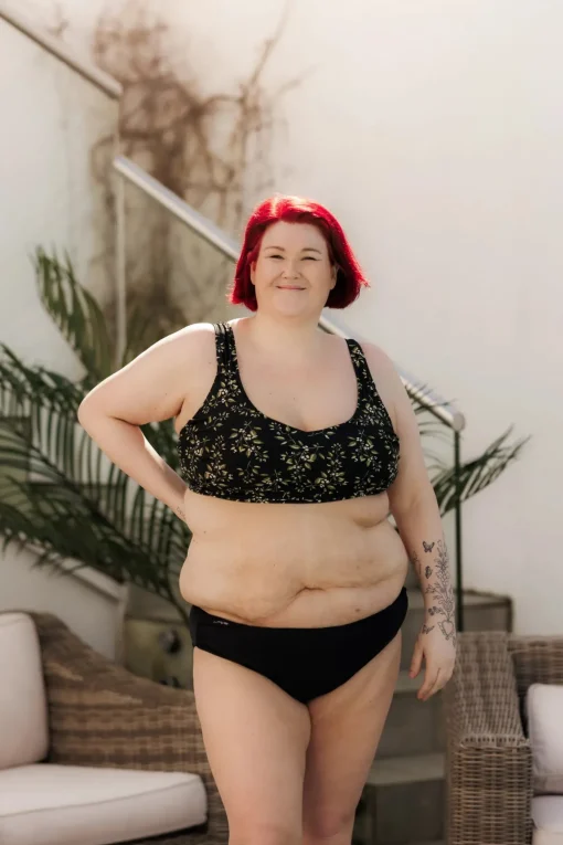 Mid Waist bikinitruse - Svart