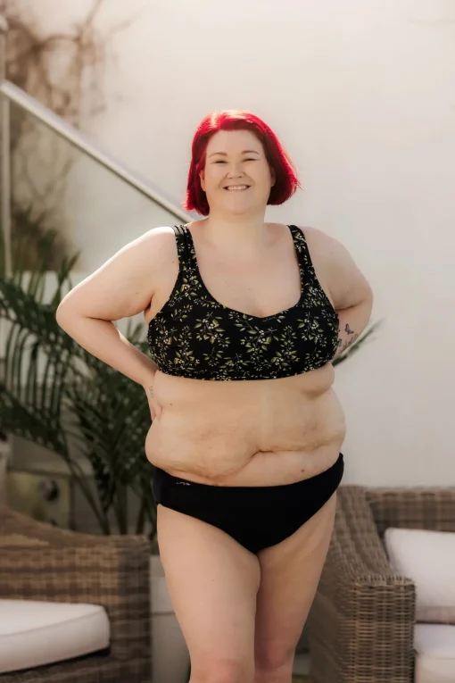 Mid Waist bikinitruse - Svart