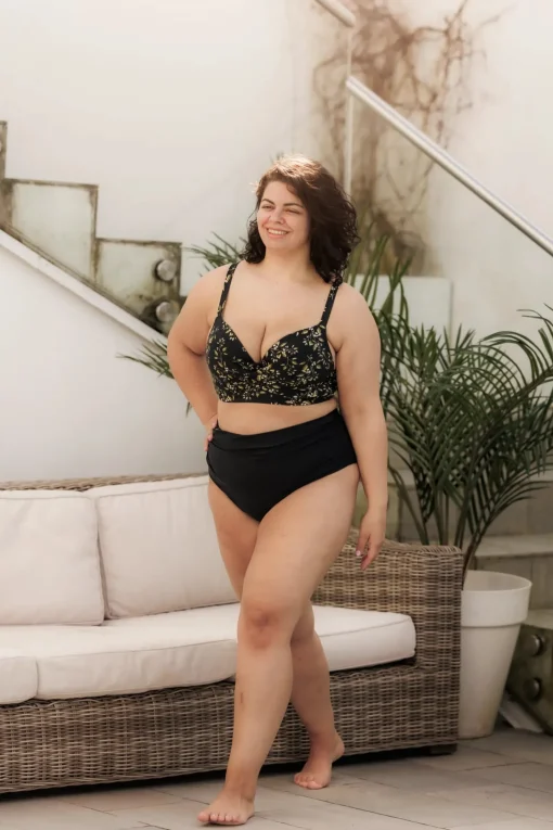 Mid Waist bikinitruse - Svart