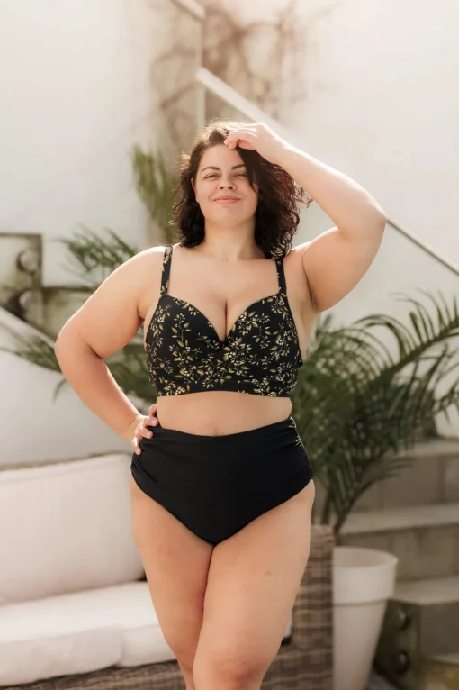 Mid Waist bikinitruse - Svart