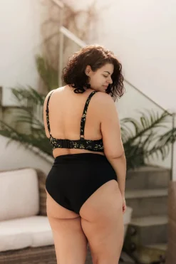 Mid Waist bikinitruse - Svart
