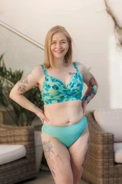Mid Waist bikinitruse - Turkis