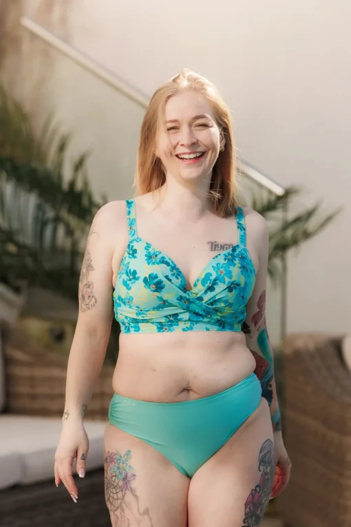 Mid Waist bikinitruse - Turkis