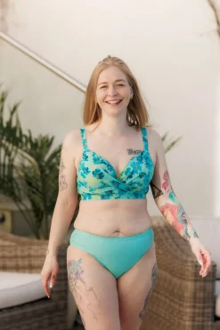 Mid Waist bikinitruse - Turkis