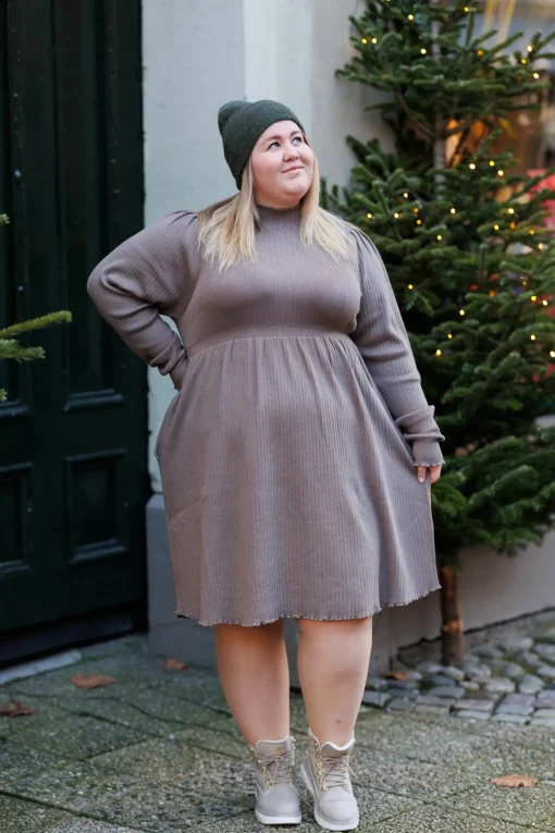 Rib kjole - Beige