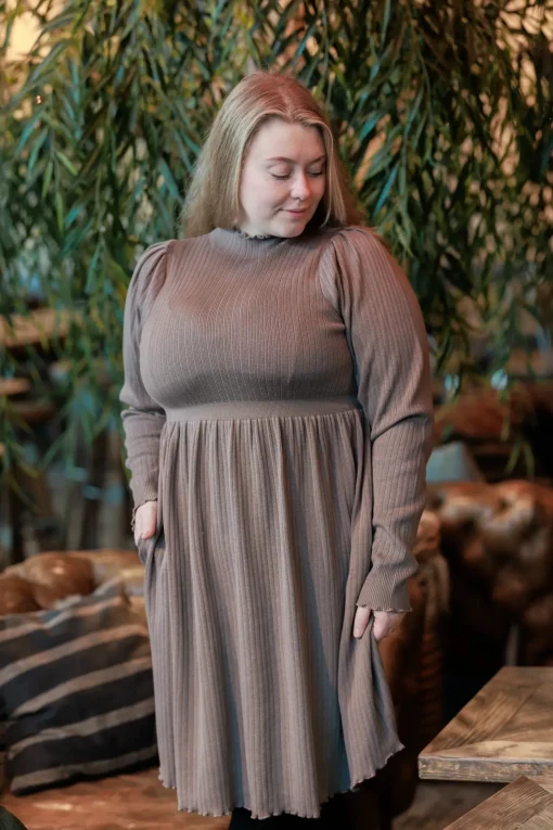 Rib kjole - Beige