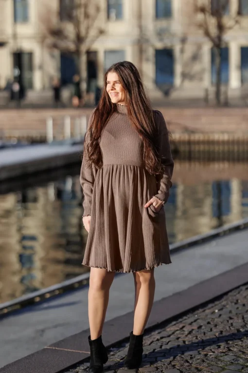 Rib kjole - Beige