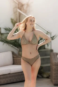 Ruffles Bikinitruse - Mørk Beige