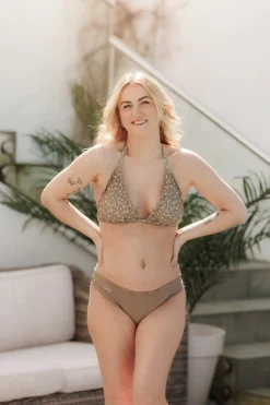 Ruffles Bikinitruse - Mørk Beige