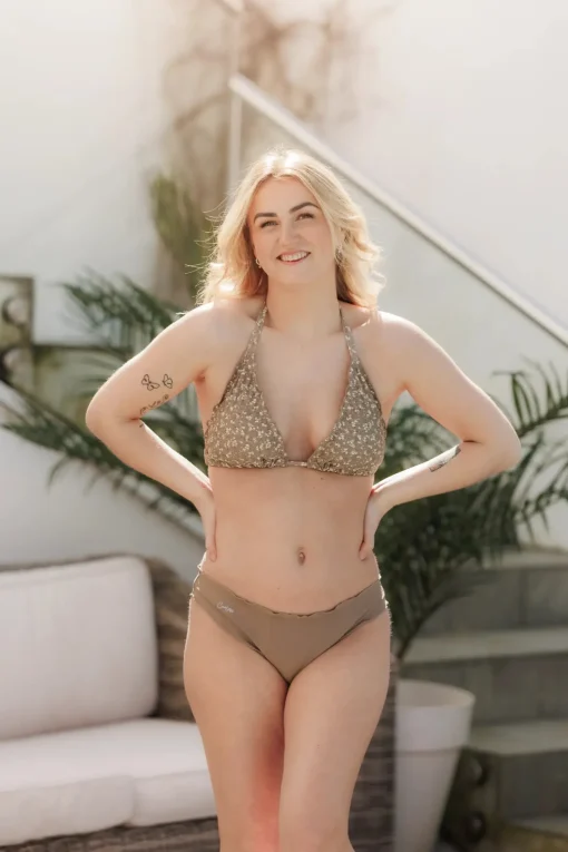 Ruffles Bikinitruse - Mørk Beige