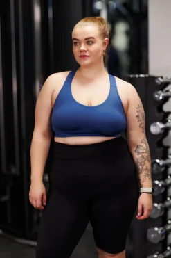 Active scrunch shape midi biker shorts - Black