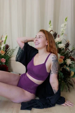 Ada High Waist truse - Mørk lilla