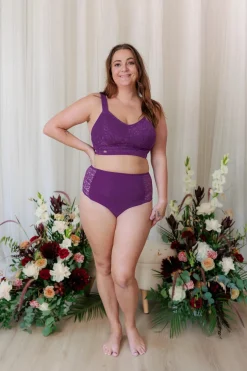 Ada High Waist truse - Mørk lilla