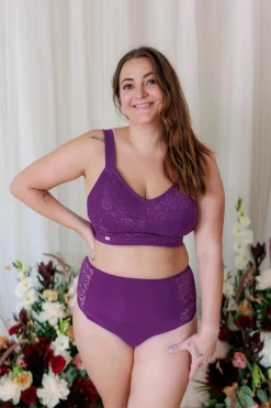 Ada High Waist truse - Mørk lilla