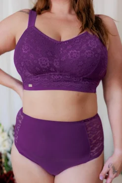 Aline Flower Big Cup BH - Mørk lilla