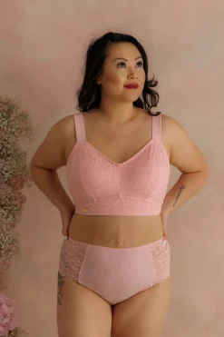 Aline Flower Bra Big Cup - Tickled Pink