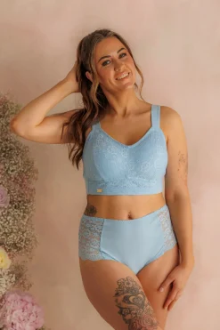 Aline Flower Bra Big Cup - Airy Blue