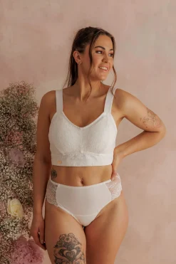 Aline Flower Bra Big Cup - Bright White