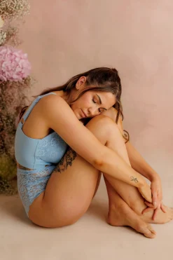 Aline Flower Bra Big Cup - Airy Blue