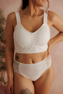 Aline Flower Bra Big Cup - Bright White