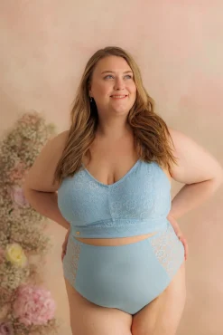 Aline Flower Bra Big Cup - Airy Blue