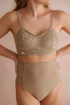 Aline Flower Bra Small Cup - Silver Mink