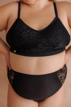 Aline Flower Bra Small Cup - Black Onyx