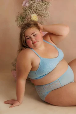 Aline Flower Bra Small Cup - Airy Blue