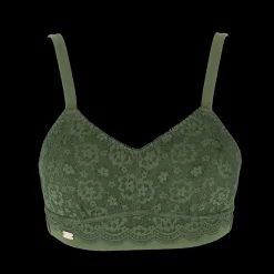 Aline Flower Small Cup BH - Mørk grønn