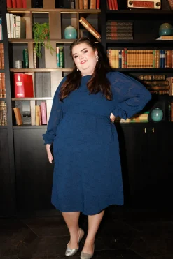 Anna Chiffon kjole - Blå