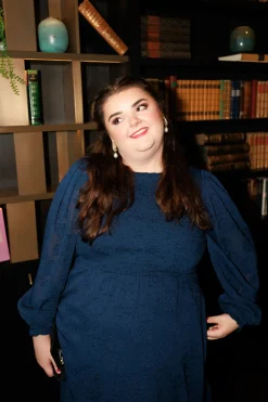 Anna Chiffon kjole - Blå