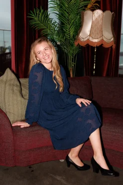 Anna Chiffon kjole - Blå