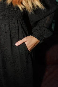 Anna Chiffon kjole - Svart