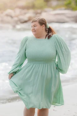 Anna Solid kjole - Smoke Green