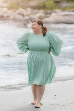 Anna Solid kjole - Smoke Green