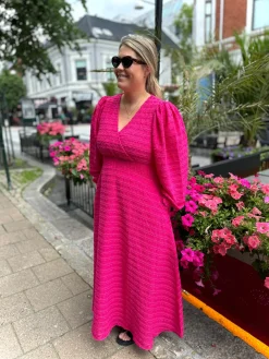 Belle Dots Maxikjole - Pink Peacock