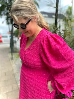 Belle Dots Maxikjole - Pink Peacock