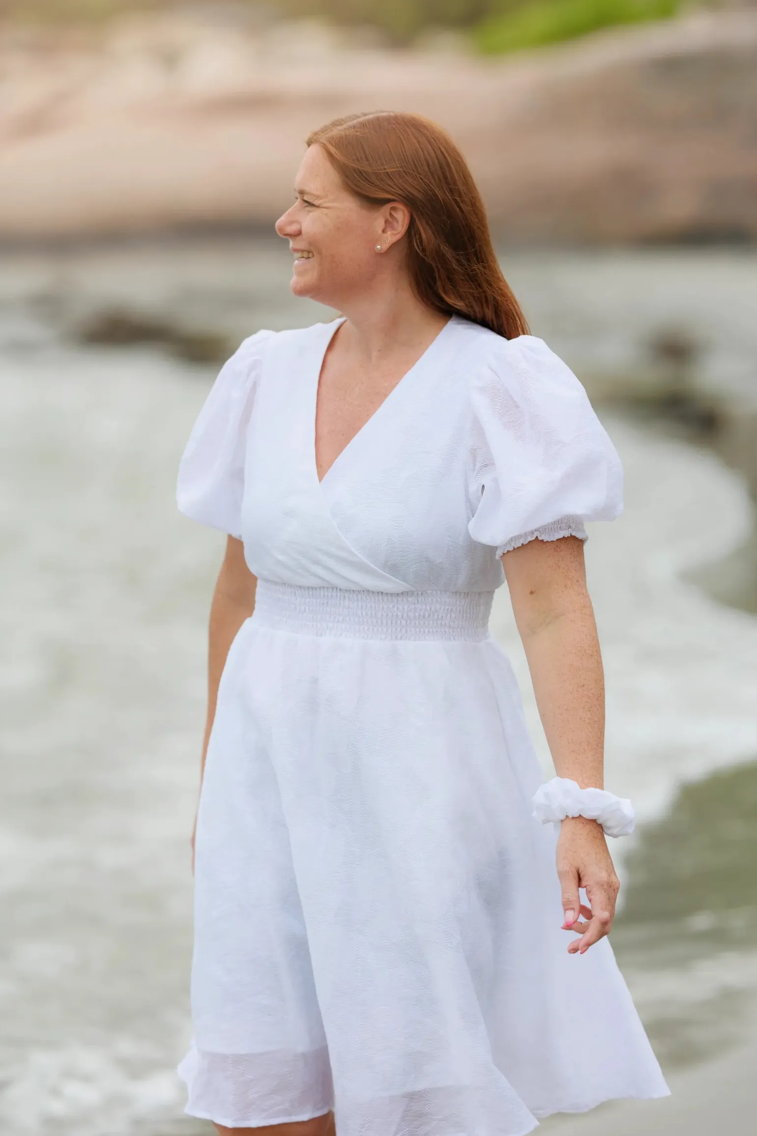 Belle Flower Kjole - Bright White