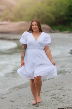 Belle Flower Kjole - Bright White